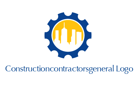skyscrapers in circle gear logo