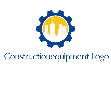 skyscrapers in circle gear logo