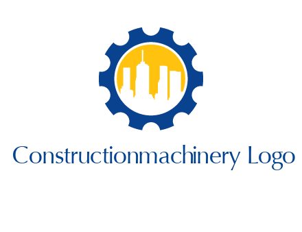 skyscrapers in circle gear logo