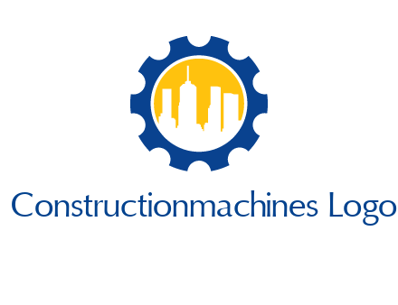 skyscrapers in circle gear logo