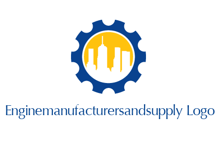 skyscrapers in circle gear logo