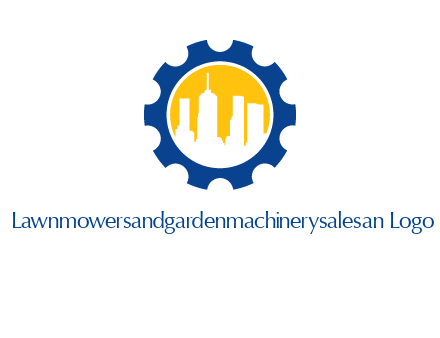 skyscrapers in circle gear logo