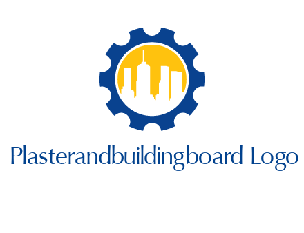 skyscrapers in circle gear logo