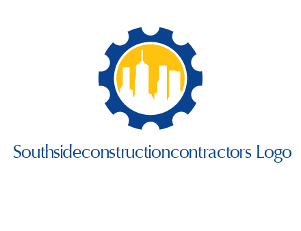 skyscrapers in circle gear logo