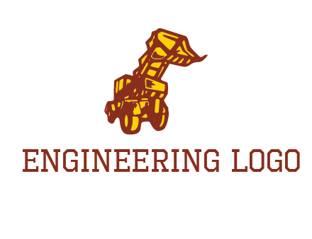 frontal digger illustration logo