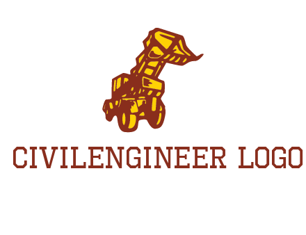 frontal digger illustration logo