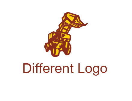 frontal digger illustration logo