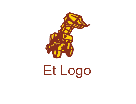 frontal digger illustration logo