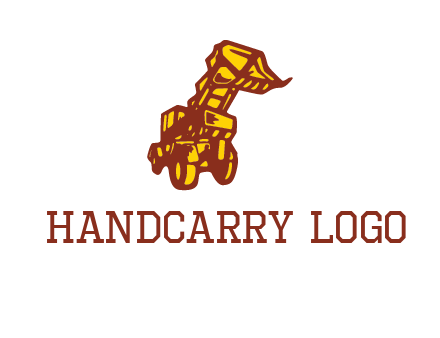 frontal digger illustration logo