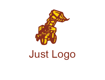 frontal digger illustration logo
