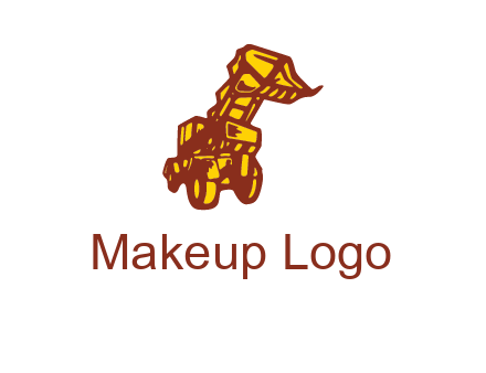 frontal digger illustration logo