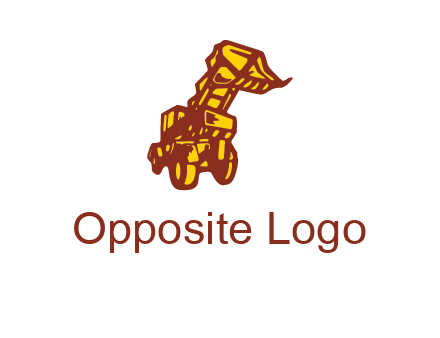 frontal digger illustration logo
