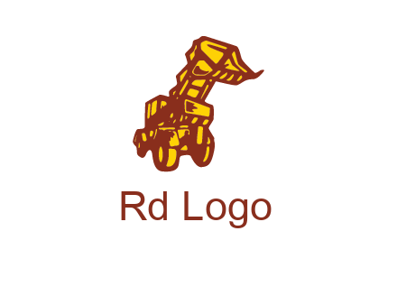 frontal digger illustration logo