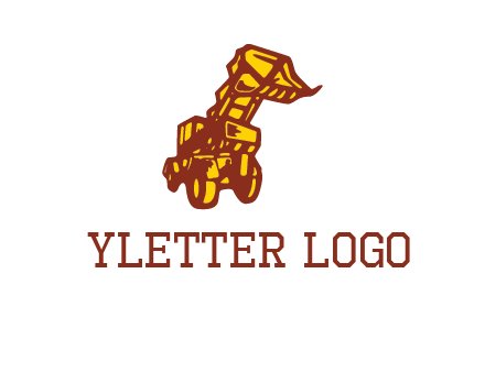 frontal digger illustration logo