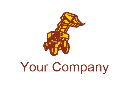frontal digger illustration logo
