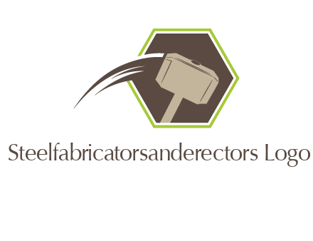 hexagon and heavy hammer head logo illustration