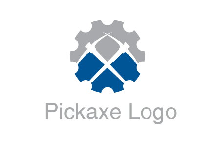 crossed pick axes in gear symbol