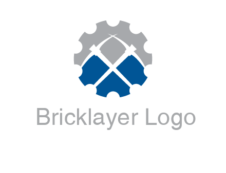 crossed pick axes in gear symbol