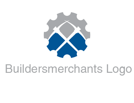 crossed pick axes in gear symbol