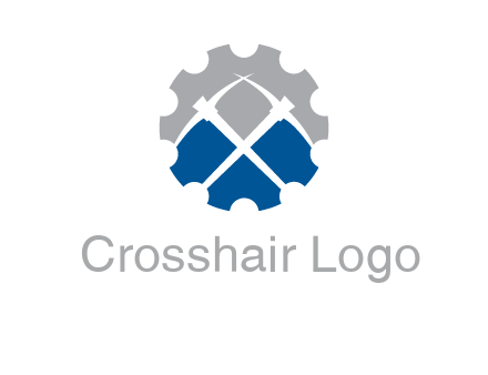 crossed pick axes in gear symbol