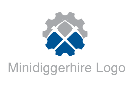crossed pick axes in gear symbol
