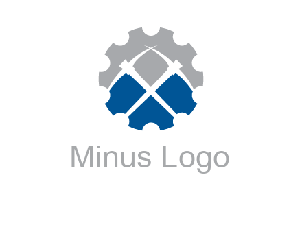 crossed pick axes in gear symbol