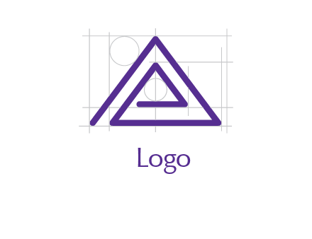 grid and triangle outline architecture logo