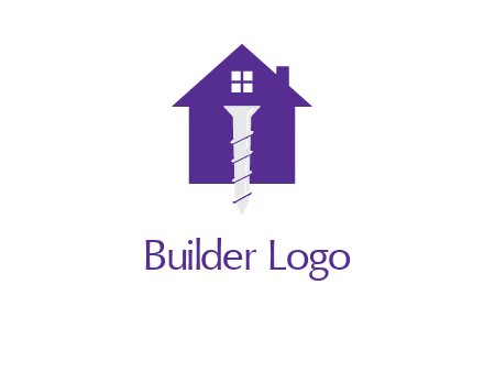screw and house construction logo