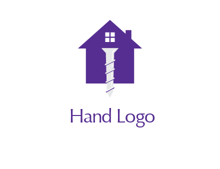 screw and house construction logo