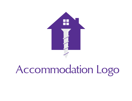 screw and house construction logo
