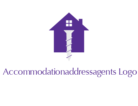 screw and house construction logo
