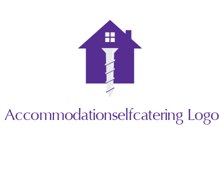 screw and house construction logo