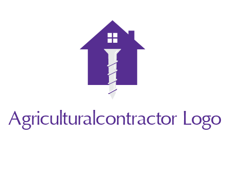 screw and house construction logo