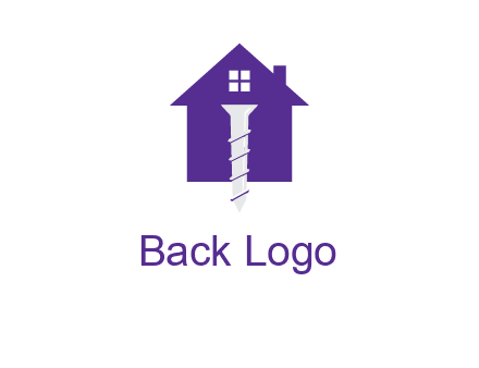 screw and house construction logo