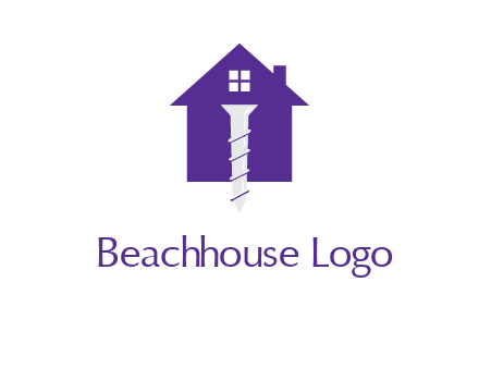 screw and house construction logo