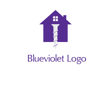 screw and house construction logo