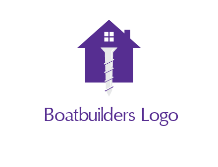 screw and house construction logo