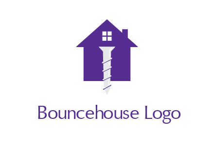 screw and house construction logo