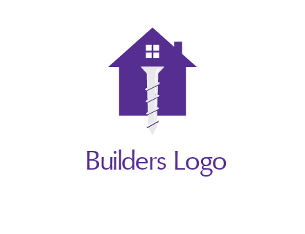 screw and house construction logo