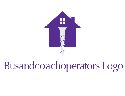 screw and house construction logo