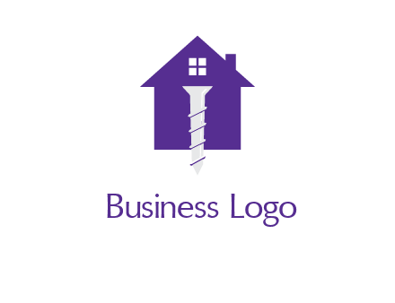 screw and house construction logo