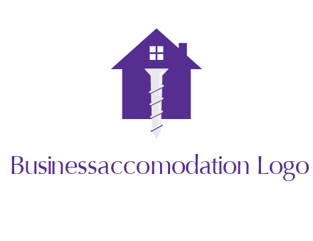 screw and house construction logo