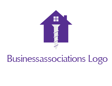 screw and house construction logo