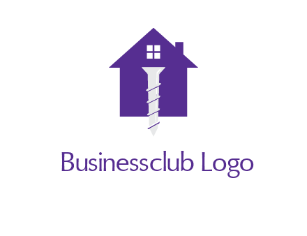 screw and house construction logo