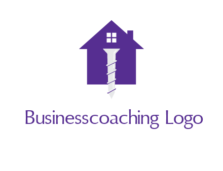screw and house construction logo