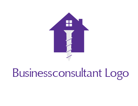 screw and house construction logo