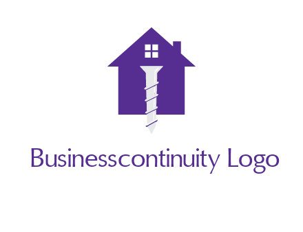 screw and house construction logo
