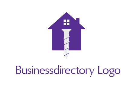 screw and house construction logo