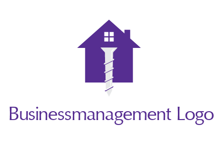 screw and house construction logo