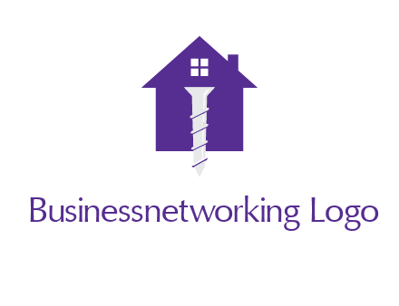 screw and house construction logo